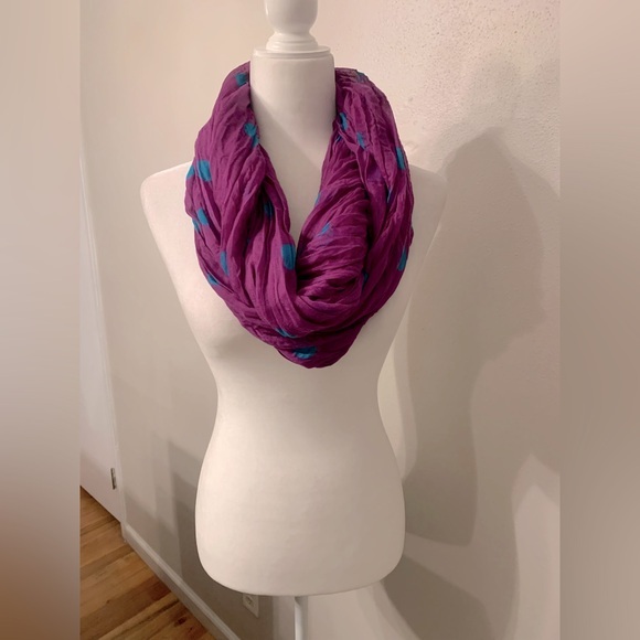 Purple Polka Dot Scarf - Picture 1 of 5